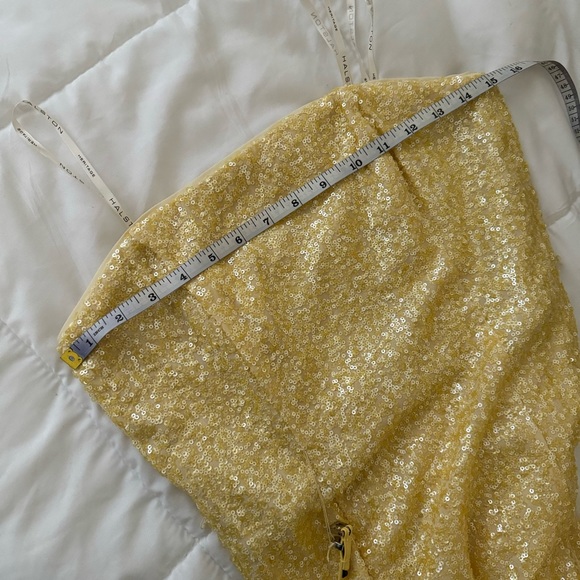 Halston Heritage chiffon sequin strapless gown - Picture 14 of 15